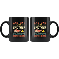 Vintage someone special to be a Brother shark black coffee mug, gift for brother