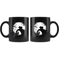 Halloween Moon Night Guinea Pig Gift Black Coffee Mug
