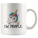 Ew people funny unicorn white coffee mug