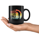 Best uncle by par vintage retro play golf golfer father's day gift black coffee mug