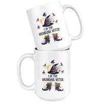 Personalized Grandma Witch Halloween Gift Idea For Nana Mom Mimi From Grandkids Custom Name White Coffee Mug