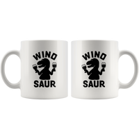 Dinosaur drink wine wind saur white coffee mug