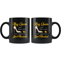 May Queen I Am Who I Am Isn't Neede Diamond Shoes Born In May Birthday Gift Black Coffee Mug