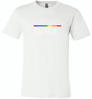 Just love no hate lgbt gay pride - Canvas Unisex USA Shirt