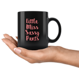 Little miss sassy pants black coffee mug