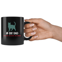 Cat dad the man the myth the legend, father's day black gift coffee mug