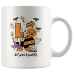 Personalized Halloween Gift Idea For Grandma Grandmalife, Mom Nana Mimi Halloween Gift From Grandkids Kids Name Love White Coffee Mug