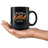 That is what the world's greatest papa looks like dad father's day gift black coffee mug