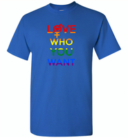 Love who you want lgbt gay pride - Gildan Short Sleeve T-Shirt