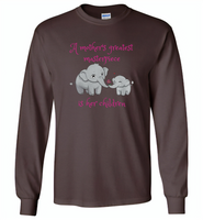 A mother's greatest masterpiece in her children elephant mom and baby - Gildan Long Sleeve T-Shirt