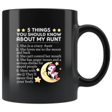 5 things you should know about my crazy aunt loves me moon back has anger issues unicorn black coffee mug