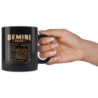 Gemini Fact Servings Per Container Awesome Zodiac Sign Daily Value Birthday Gift Black Coffee Mug