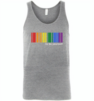 LGBT Barcode to be yourself rainbow gay pride - Canvas Unisex Tank