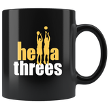 Hella tee three basketball warriors black coffee mug