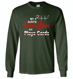 My Auntie Save Lives And Play Cards American Nurse Life - Gildan Long Sleeve T-Shirt