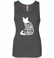 Time spent with cats is never wasted design - Womens Jersey Tank