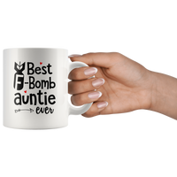 Best F bomb auntie ever, gift for aunt white coffee mug