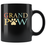 Grand paw dog vintage retro love grandpaw grandpa father's day gift black coffee mug