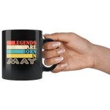 Legends are born in May vintage, birthday black gift coffee mug