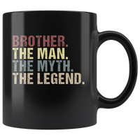 Brother the man the myth the legend vintage black gift coffee mug