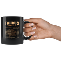 Taurus Fact Servings Per Container Awesome Zodiac Sign Daily Value Birthday Gift Black Coffee Mug