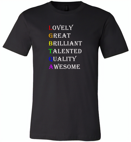 LGBTQA lovely great brilliant talented quality awesome lgbt gay pride - Canvas Unisex USA Shirt