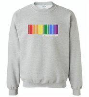 LGBT Barcode to be yourself rainbow gay pride - Gildan Crewneck Sweatshirt