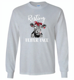 Resting heifer face cow - Gildan Long Sleeve T-Shirt