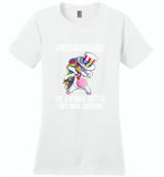 Anesthesiologist Like A Normal Doctor Only More Awesome, Unicorn Dabbing American Flag - Distric Made Ladies Perfect Weigh Tee