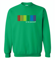 LGBT Barcode to be yourself rainbow gay pride - Gildan Crewneck Sweatshirt