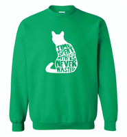 Time spent with cats is never wasted design - Gildan Crewneck Sweatshirt