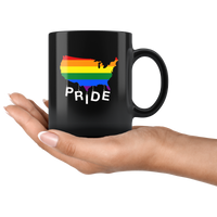 Pride american lgbt gay rainbow black coffee mug