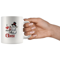 I Love Being Called Gigi Snowman Christmas Xmas Gift White Coffee Mug