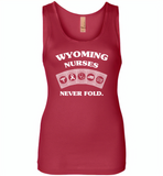 Wyoming Nurses Never Fold Play Cards - Womens Jersey Tank