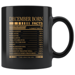 December born facts servings per container, born in December, birthday gift black coffee mug