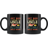 Vintage real man to be a uncle shark, gift black coffee mugs for uncle