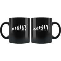 The theory of evolution trombone black coffee mug