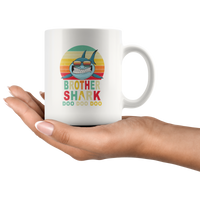 Vintage Retro Uncle Shark doo doo doo white gift coffee mug