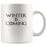 Winter is coming white coffee mug