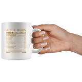 April born facts servings per container, born in April, white birthday gift coffee mugs