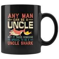 Someone special to be an Uncle shark vintage gift black coffee mug