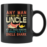 Someone special to be an Uncle shark vintage gift black coffee mug