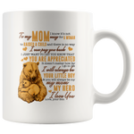 To My Mom Not Easy To Raise A Child You Are Appreciated My Hero Bear Love Mothers Day Gift From Son White Coffee Mug
