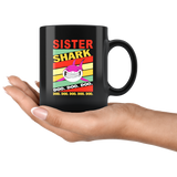 Vintage sister shark doo doo doo black gift coffee mugs