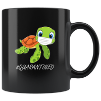 #Quarantined Sea Turtle Quarantine Funny Gift For Men Women Black Coffee Mug