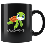 #Quarantined Sea Turtle Quarantine Funny Gift For Men Women Black Coffee Mug