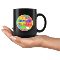 Kindness Is Beautiful Autism Awareness Funny Gift For Kid Men Women Black Coffee Mug