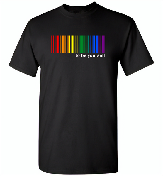 LGBT Barcode to be yourself rainbow gay pride - Gildan Short Sleeve T-Shirt