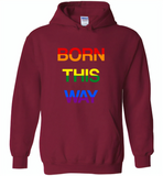 LGBT Born this way rainbow gay pride - Gildan Heavy Blend Hoodie