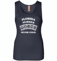 Florida Nurses Never Fold Play Cards - Womens Jersey Tank